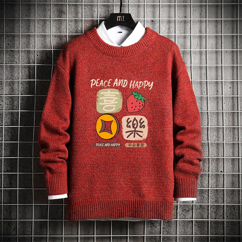 加厚加绒毛衣男大码毛线衣男针织衫M19332-P45加绒款-P65网格,男装针织衫/毛衣,电商A040A