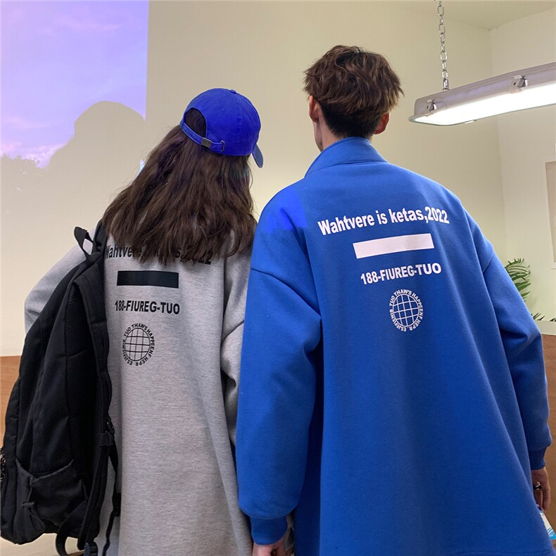 EQ01春季新款男女休闲百搭港风开衫立领夹克卫衣情侣装外套潮P70,男装夹克,电商C306-1