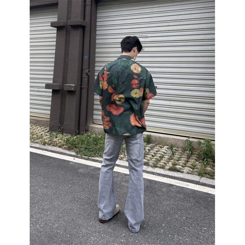 cleanfit夏季弹力牛仔裤男美式高街vibe裤灰色水洗做旧牛仔裤,男装牛仔裤,星座310A-4