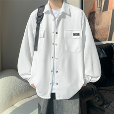 港风华夫格工装衬衫男大码情侣衬衣男长袖衬衫男CS7754P45控，男装衬衫，星座226-1