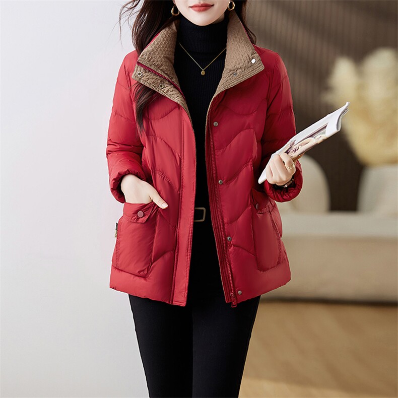 羽绒服2024新款时髦修身立领羽绒服，女装羽绒服，魅影