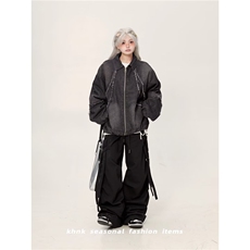 ins新款做旧扎染重工毛边牛仔外套慵懒百搭潮流夹克男LF4003-P77，男装工装外套，星座1008