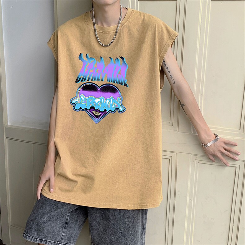 2023数据超好！重磅水洗印花潮牌无袖背心XB11129-P35,男装背心/马甲,电商A042