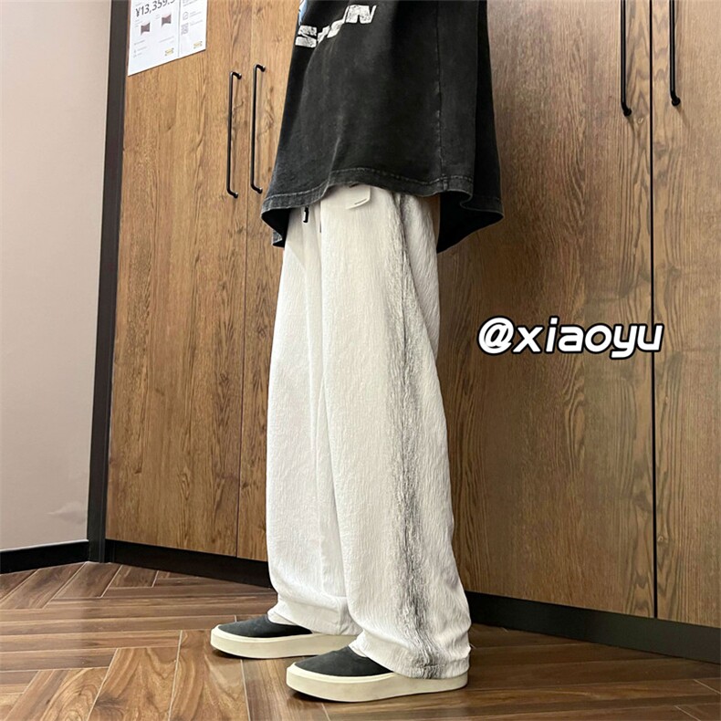 XZ616新款夏季宽松百搭冰丝贴标休闲裤TY371P55控68,男装休闲裤,星座512A（原616）
