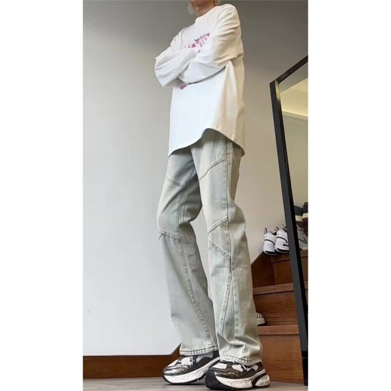 美式个性牛仔裤嘻哈ins潮高街潮流痞帅情侣长裤KZ20K7054--TP45,男装牛仔裤,电商A247C