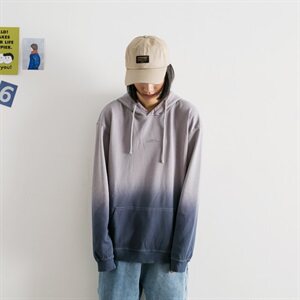 大码撞色渐变吊染连帽情侣休闲卫衣外套 xz213-1 wy120 p85图片