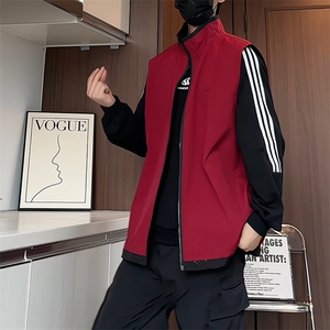 MJ156/P55秋装满天星马甲两面穿男宽松情侣百搭两面服背心外套图片