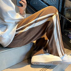 秋季条纹欧棉绒重磅裤子男条纹休闲直筒长裤K813*P40控68，男装休闲裤，星座227-2