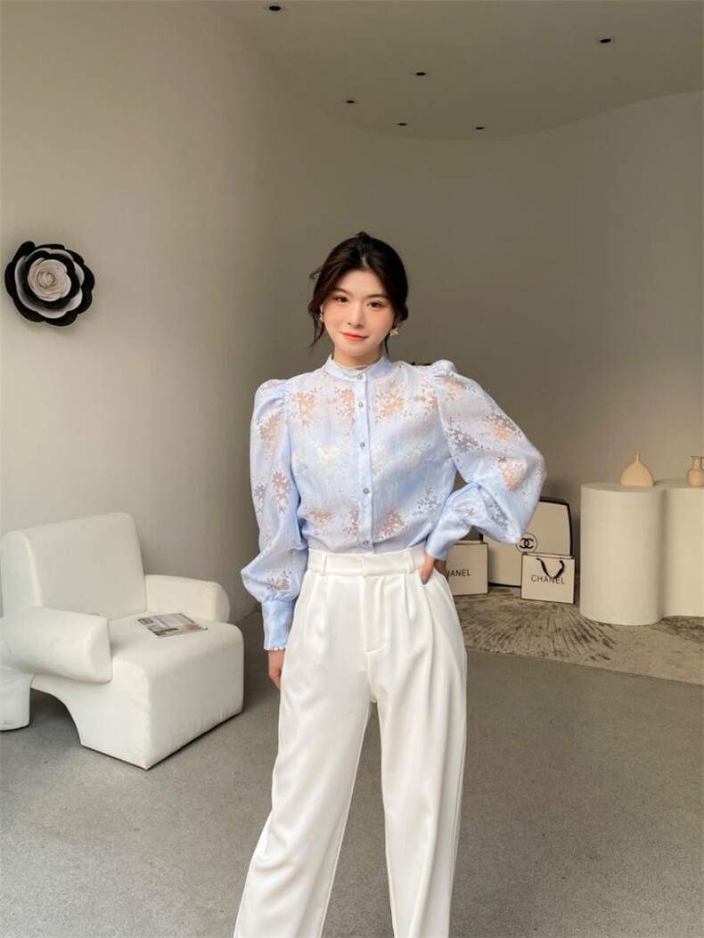 提花衬衫，女装衬衫，YCJ