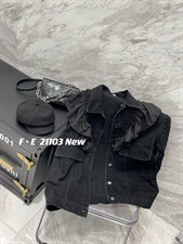 大荷叶边牛仔外套，其它，菲儿