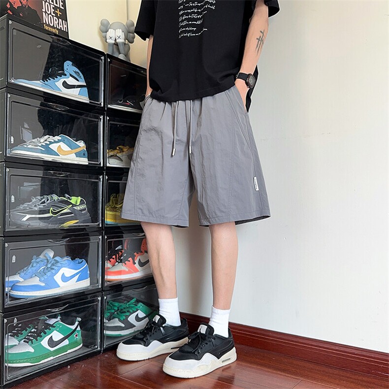 夏季新款速干拼接五分短裤红地板XZ604-DK225-特P25控48,男装牛仔裤,星座604