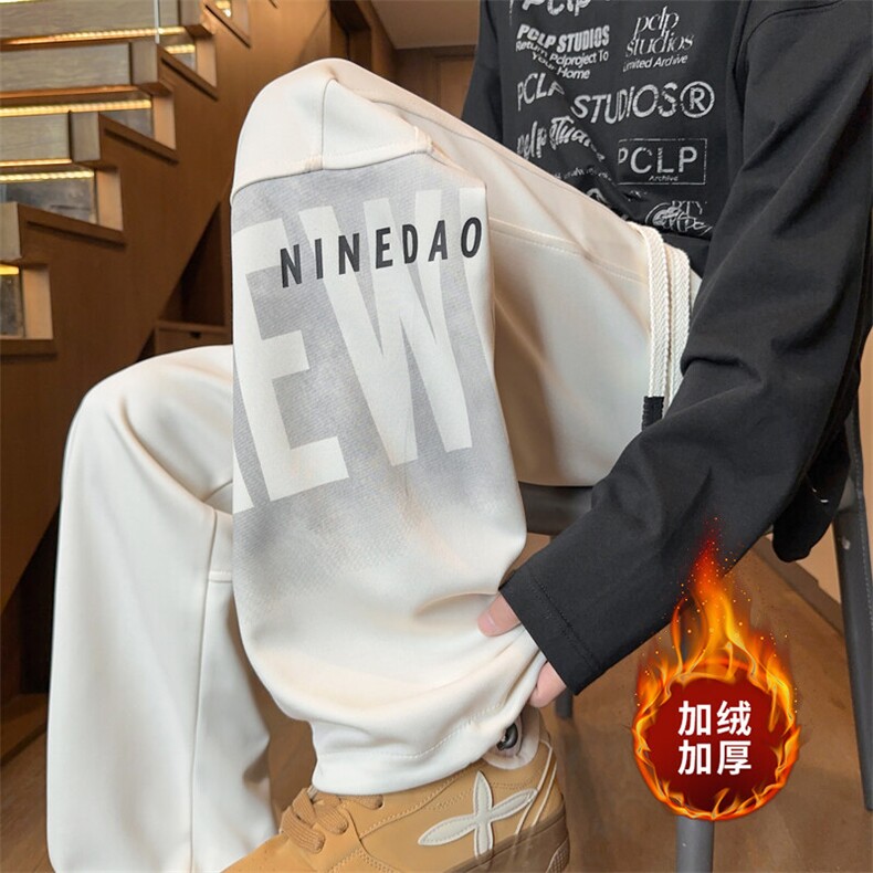 ！2025秋冬新款男士直筒裤百搭学生运动裤WK2057特P38加绒48图片