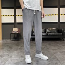 春季中国风大码宽松棉麻休闲直筒裤哈伦束脚裤男QT6008-1-K65-P65，男装休闲裤，电商A008