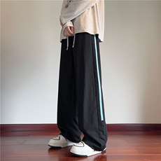 抖音品质秋季新款潮流条纹百搭宽松休闲裤B315-K24276-特p35控68，男装休闲裤，电商B315