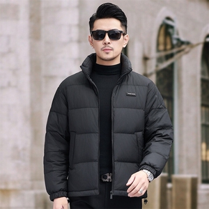 冬季2024羽绒服男青年潮服白鸭绒加厚加绒短款面包服立领时尚外套图片