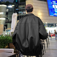 特批港风夜景时尚五角星印花翻领皮夹克A247-TPF452特批85，男装夹克，电商A247