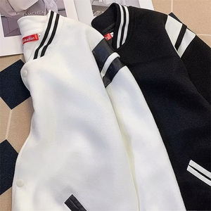 春秋季明星同款ins毛呢棒球服外套男女学生韩版权志龙情侣夹克潮图片