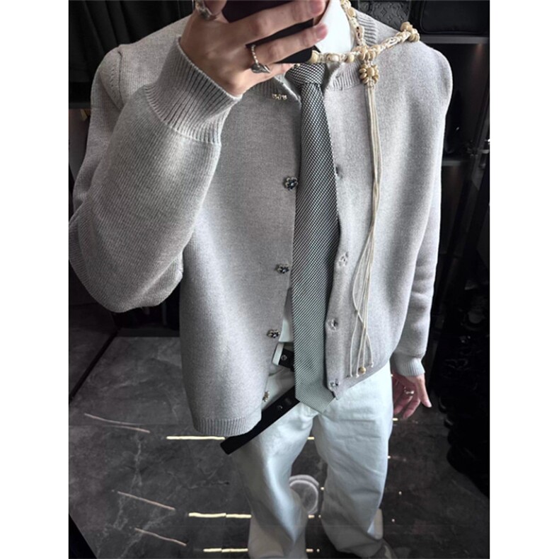 格雷系短宽针织开衫秋冬重磅加厚男女系毛衣外套MTK78，男装针织衫/毛衣，星座1116A（原606A-3）