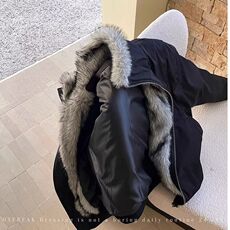 *美式复古解构夹克冬季加厚保暖毛领百搭高级感夹棉棉服外套，男装夹克，星座506A