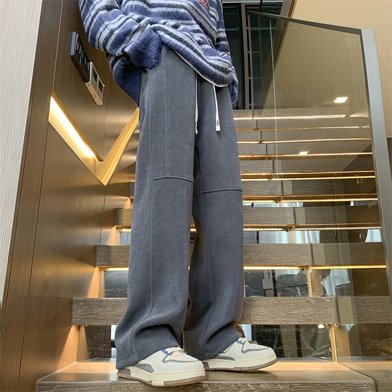 新款灯芯绒拼接休闲裤大码M~5XL XZ604-KG66-P45控58图片