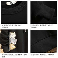 S6164-P28加绒款-P33秋季圆领卫衣男大码韩版宽松长袖外套砖墙，男装卫衣，电商A040A