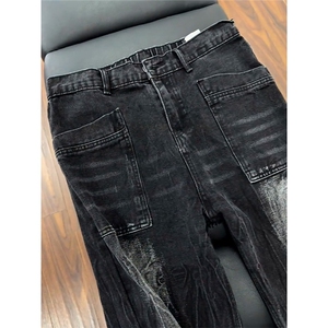 闪电纹水洗牛仔裤男痞帅美式高街窄版微喇直筒裤513ACK2641P42图片