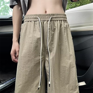条纹裤子男女夏季美式速干工装三条杠直筒运动休闲裤A6100-P40图片