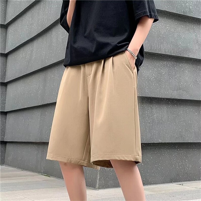 五分西裤夏季宽松中裤垂感基础休闲西装短裤男DK064-P30图片