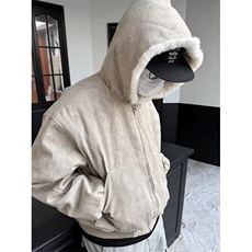 大理石座山雕棉服男冬美式复古羊羔毛外套加厚连帽夹克M6109，男装夹克，星座1116A（原606A-3）