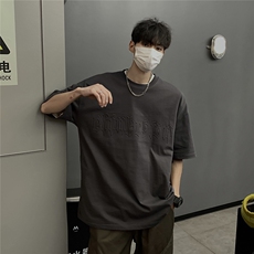 港风钢印字母潮短袖T恤男DT77775P25块特价控48：供抖音视频，男装T恤，星座227-7