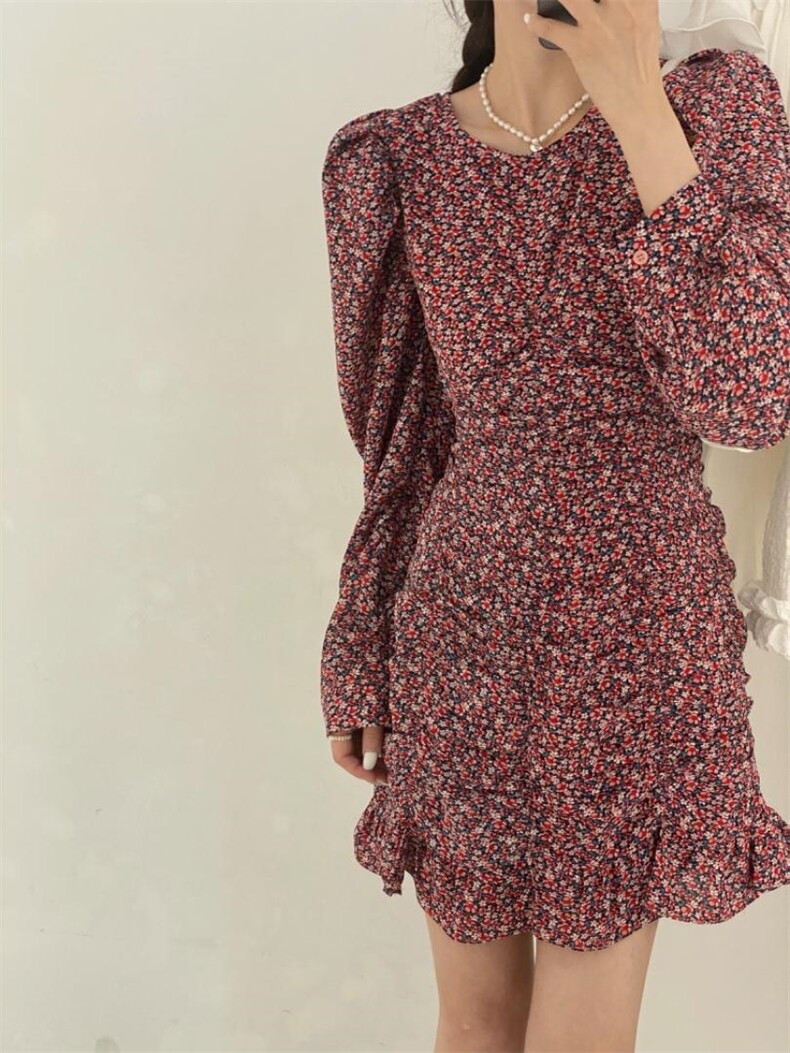 碎花包裙连衣裙，女装连衣裙，驿谷