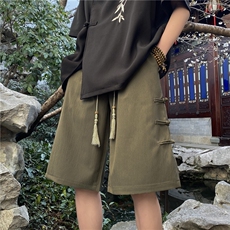 夏季新款风新中式排扣设计宽松五分裤B315-K24070-特p25控48，男装休闲裤，电商B315