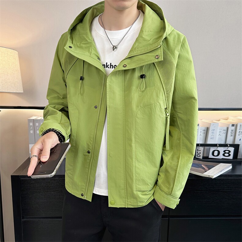 2026店主风春季简约休闲连帽冲锋衣轻薄夹克外套男9611-P95，男装夹克，电商A413