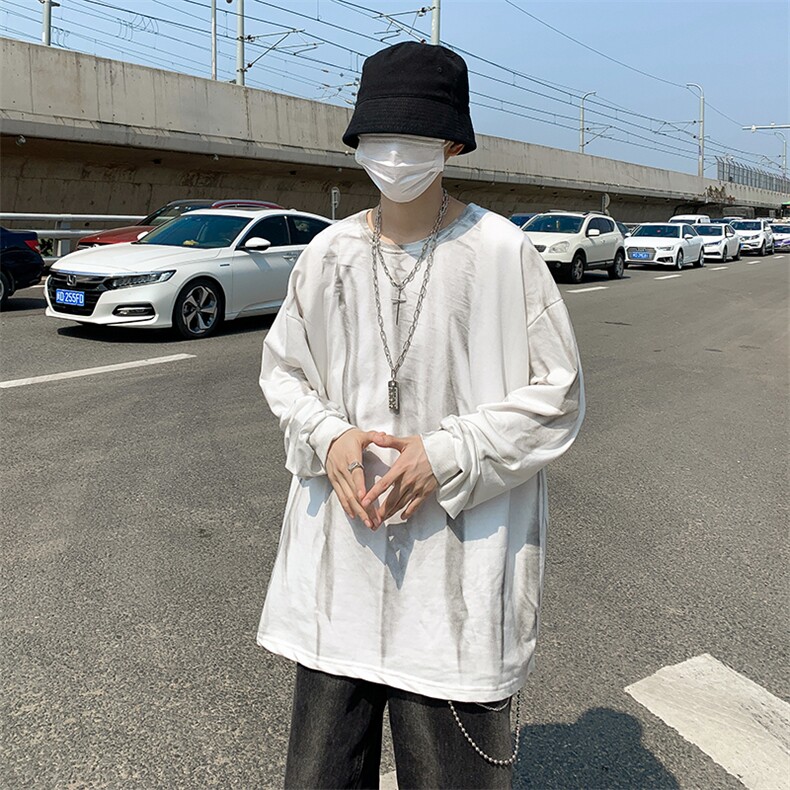 扎染港风hiphop炸街上衣ins潮长袖t恤百搭高街chic卫衣W1540-P27,男装卫衣,星座512-2