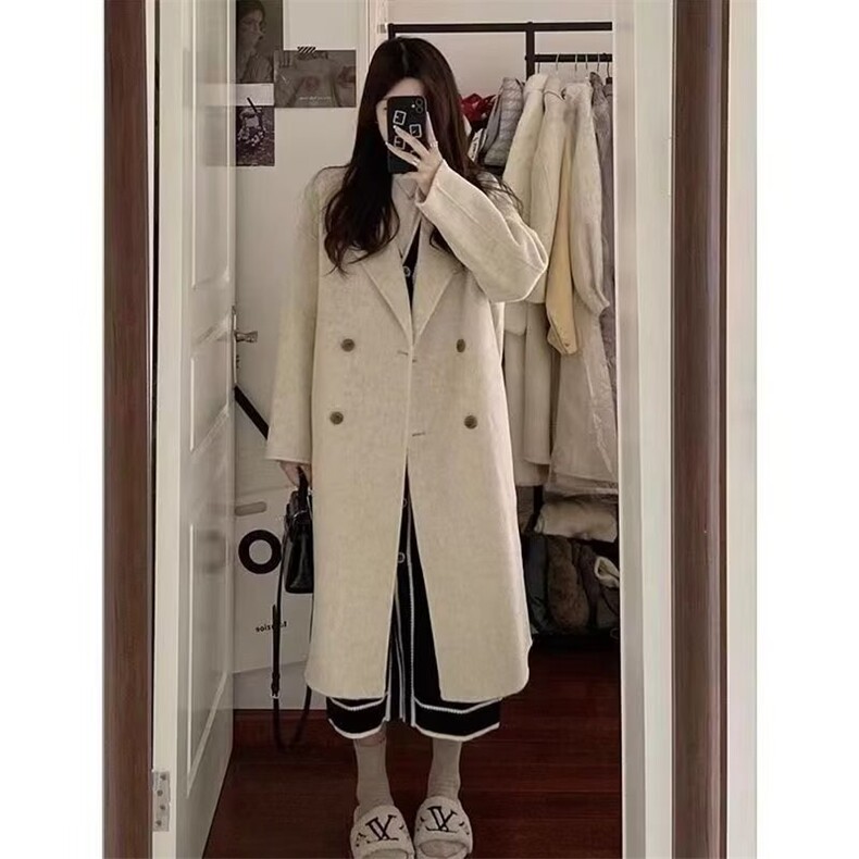 秋冬韩系高级感灰色百搭宽松显瘦毛呢外套小个子呢子大衣女中长款,女装短外套,星座1210-1