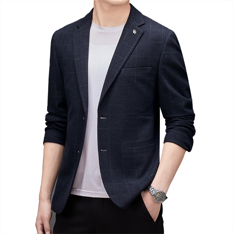 DJ3053钱塘2020-3新款时尚休闲简约百搭中年男士西服外套P152,男装西服,钱塘207-3