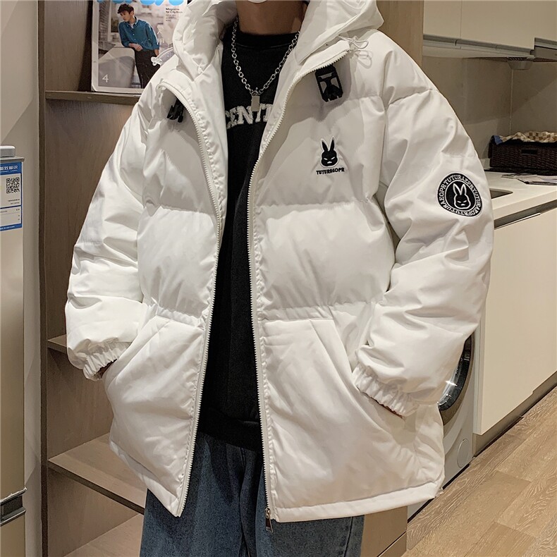港风新品小兔刺绣宽松男士棉衣韩版情侣棉服冬装外套G1035P128,男装棉衣,电商A339
