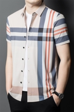 BGW-Q9831男士夏季新款短袖衬衣百搭青年休闲衬衫修身免烫，男装衬衫，电商B360