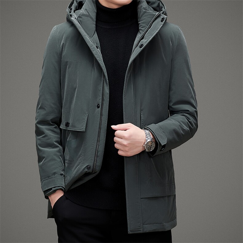 羽绒新款潮流休闲中长款羽绒棉服男士连帽冬装外套MSNA82818-P380,男装羽绒服,电商B212（原钱塘6029）