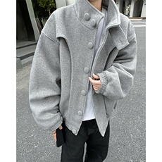 秋冬复古短款毛呢大衣韩版重磅网红解构立领外套男MNR3001-P120，男装毛呢大衣，星座302B-2