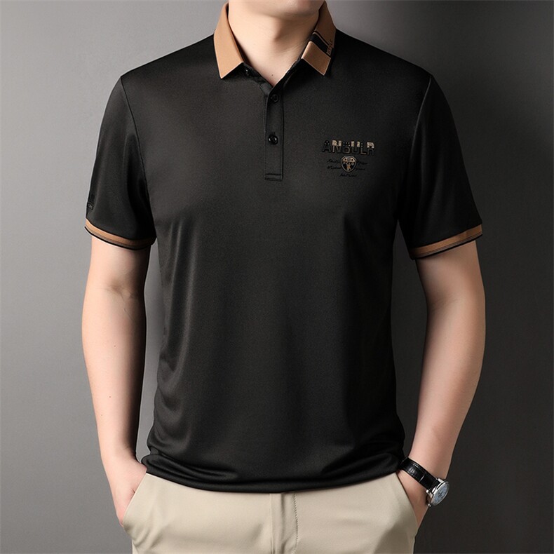 D33760钱塘2020-2夏季新款中青年男士翻领时尚潮流百搭T恤上衣P35图片