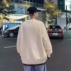 刺绣卡通v领毛衣外套男女款设计感小众显瘦针织开衫上衣MY317P55，男装针织衫/毛衣，星座1013-5