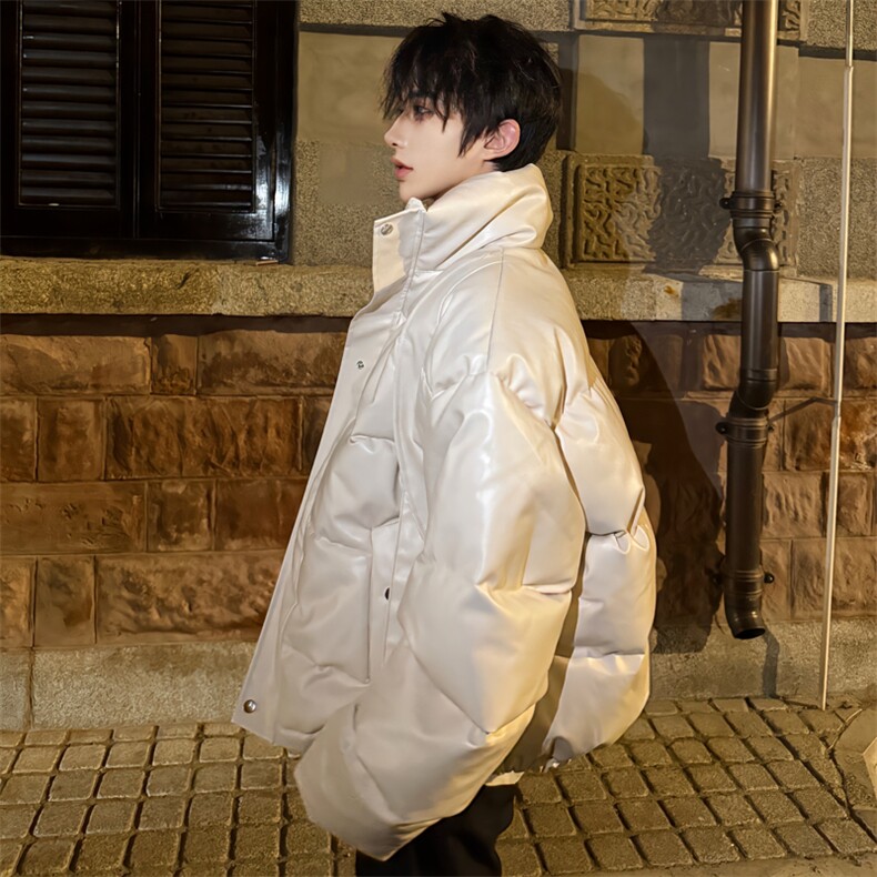 (自家图）解构短款PU皮立领棉服外套3005-P125,男装棉衣,星座910-5