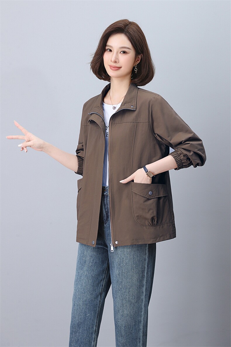 2025年春秋外套新款中长款双层面料上衣,女装短外套,3200格调