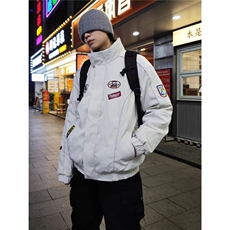有货。潮牌贴标刺绣夹克男士春秋2026宽松棒球服外套W6936-P66，男装夹克，星座412-3