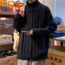 2021秋冬季高领毛衣纯色百搭港风情侣款加厚上衣毛衣M319-P43，男装针织衫/毛衣，星座512-4