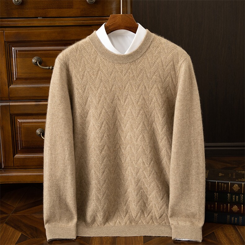 都市轻熟高品质温暖舒适优雅百搭新款羊绒毛衣，男装羊绒套衫，牧雅羊绒