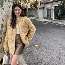 秋款现货！法式重工花纱休闲粗花小香风外套B208-8052-P140K218，女装短外套，浙宝208