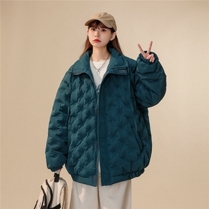1定制面料中性风棉衣大码M-5XL半高领棉衣男外套女8707P125控168图片