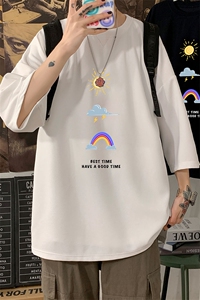 Q11141-P30 春夏季七分袖t恤男大码五分袖男短袖中袖图片